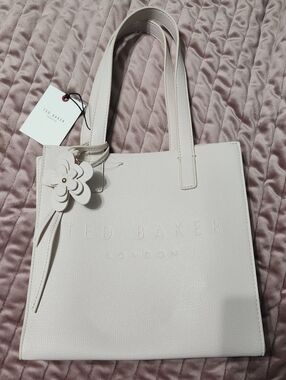 Ted Baker Floral Accent Leather Tote Bag